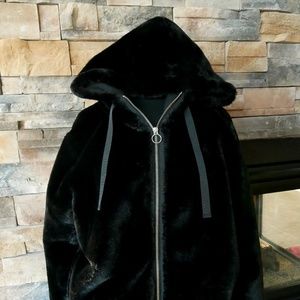 Black, thick and warm fuzzy jacket from Athleta